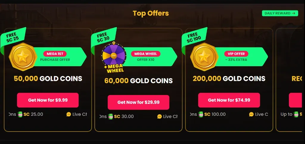 Image 93 - Banner with top offers and coins.