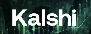 Kalshi - Logo with green background and graphs.