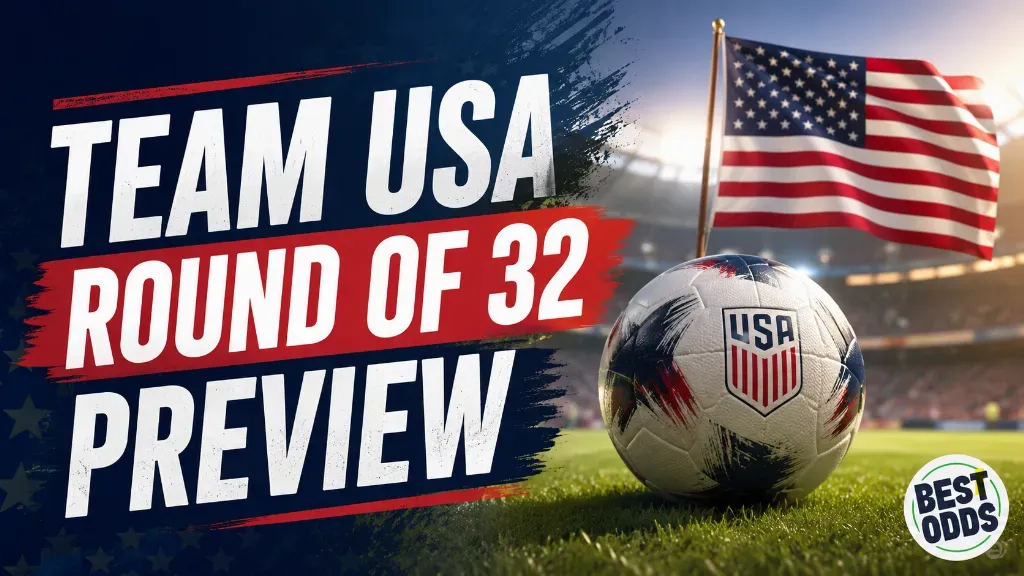 Team USA - Banner with soccer ball and flag.