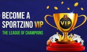 Sportzino - Banner with VIP trophy design.