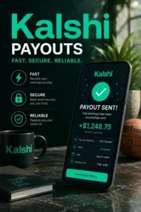 Kalshi - Product photo with payout details displayed.