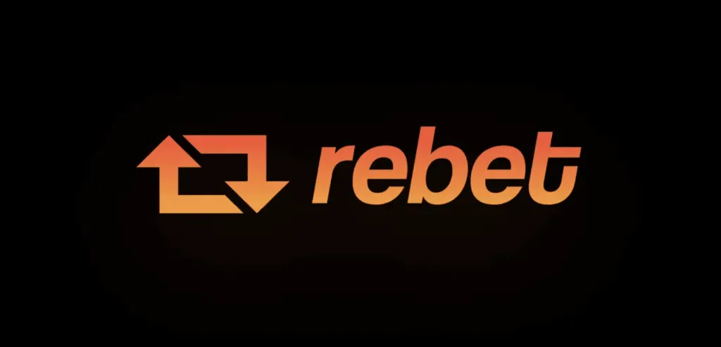 Rebet - Logo with orange gradient design.